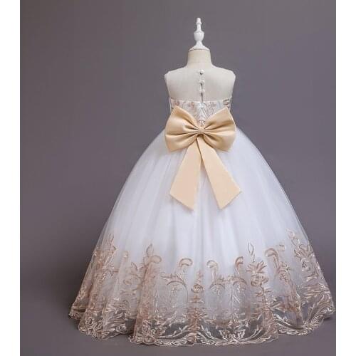 4-14 Years Pageant Flower Princess Dress Elegant Kids Dresses For Girls Children Costume Party Wedding Dress Evening