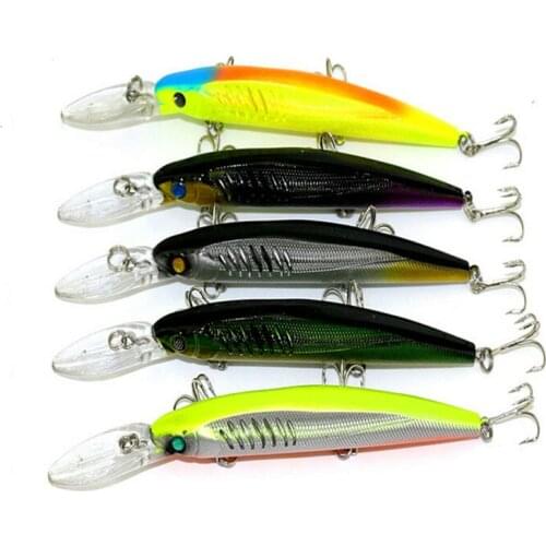 Depth Wide Swimming Fishing Articles Bait 14.5cm12.7g Lure Bionic Minow 5 colors bait 3 hook 6 # Tilapia Bait Free shipping