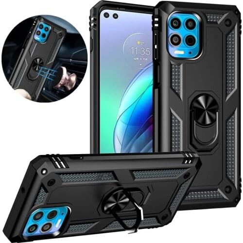 Shockproof Rugged Armor Case For Motorola G10 G20 G30 G50 G60 G40 Fusion edges G100 TPU Bumper Metal Ring Stand Back Cover Shell