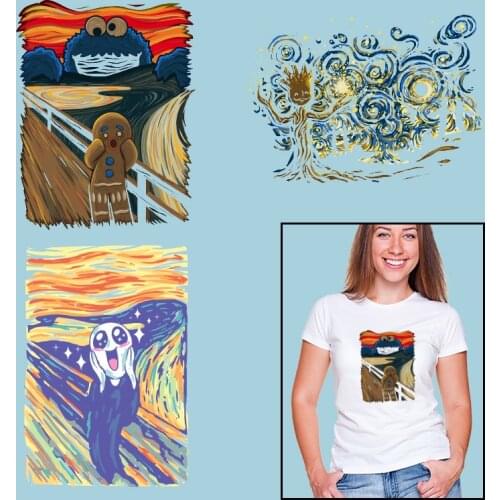 Scarecrow cartoon character abstract paintings On Clothes Applique Decor Ironing stickers Heat Vinyl Ironing Stickers Decor