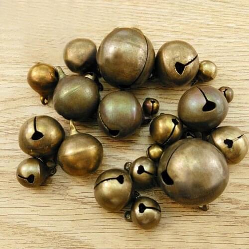 Vintage Bronze Metal Christmas Jingle Bells Charms for Festival DIY Decoration