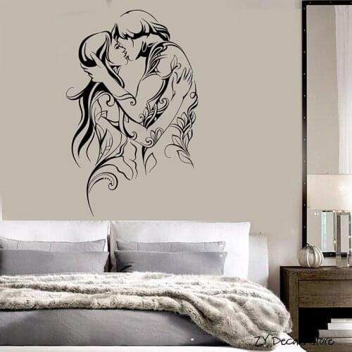 Loving Couple Wall Decals Bedroom Art Love Romantic Wall Stickers Removable Art Mural Home Decoration For Living Room L419