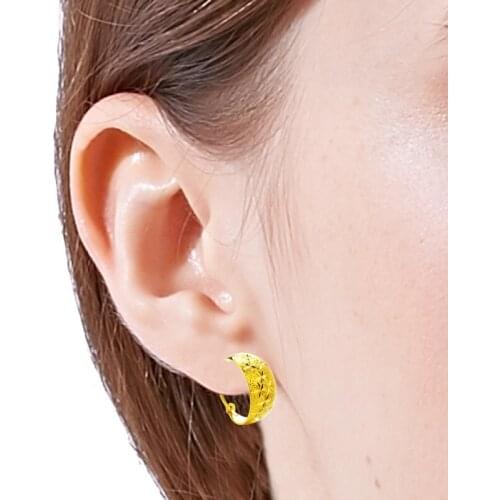 1pair Pure Gold Color Hoop Earrings For Women Hoop Earrings Minimalist Plain Hoop Earrings Tridational Jewelry