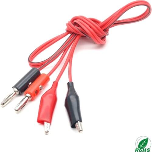 1 Pair Alligator Testing Cord Lead Clip to Banana Plug for Multimeter Test