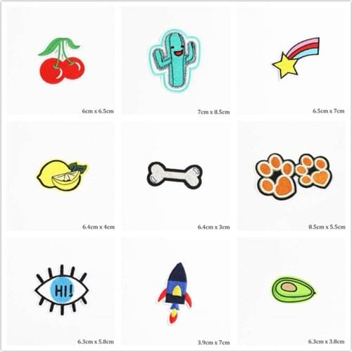 Cute Cartoon Patches Cap Shoe Iron On Embroidered Appliques DIY Apparel Accessories Patch For Clothing Fabric Badges BU175