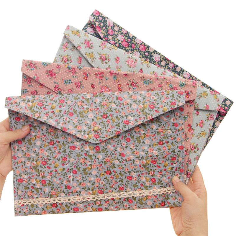 1 Pcs Cute Fabric A4 File Holder Document File Bag Stationery Bag for students kids