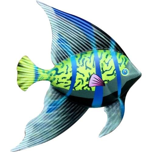 Home Kids Room For Patio Sculptures Bathroom Metal Fish Craft Wall Art Marine Gifts Ornament Outdoor Garden Hanging Decoration