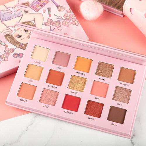 Lasting Eyeshadow Palette 15-Color Matte Shimmer Glitter Matte Paleta De Maquiagem Collectie Charming Oogschaduw Kleurenpalet