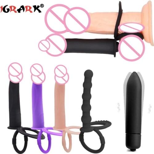 Double Penetration Penis Strapon Dildo Sex Toys For Women Men Strap On Penis Anal Beads Butt Plug G Spot Massager Adult Products