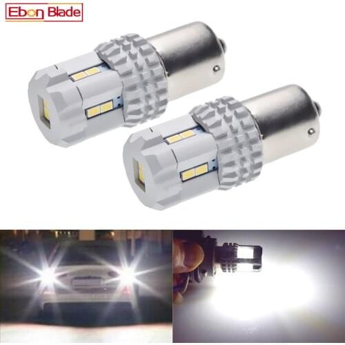 2 X 1156 BA15S P21W 1157 BAY15D P21/5W Canbus Car LED White Light Bulbs For Auto Tail Brake Stop Reverse Turn Signal Lamp 12V DC