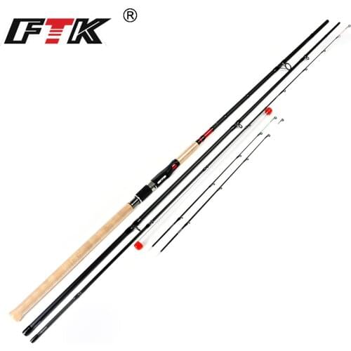 FTK 99% Carbon Feeder Fishing Rod 3 Sections C.W.15-40g 40-90g Carp Fishing Rod With 3 Rod Tips Super Power Casting Fishing Rod