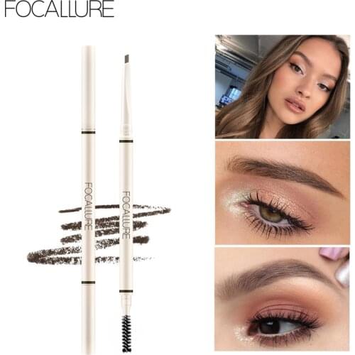 FOCALLURE Ultra Fine Triangle Eyebrow Pencil Cosmetic Long Lasting Waterproof Natural Brown Eye Brow Makeup