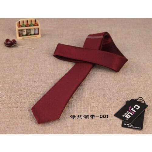 Narrow tie Korean style wholesale mens tie new polyester silk tie