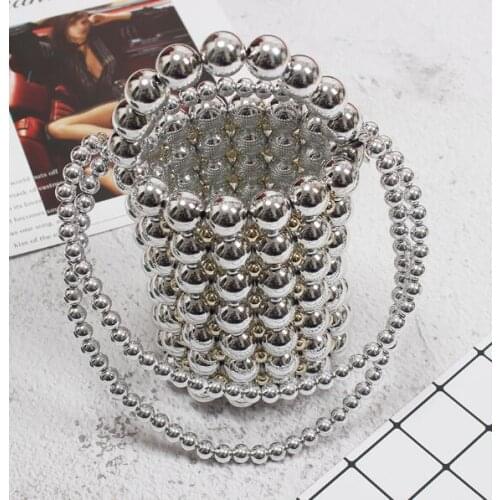 Pearl handbag Small bucket bag Women