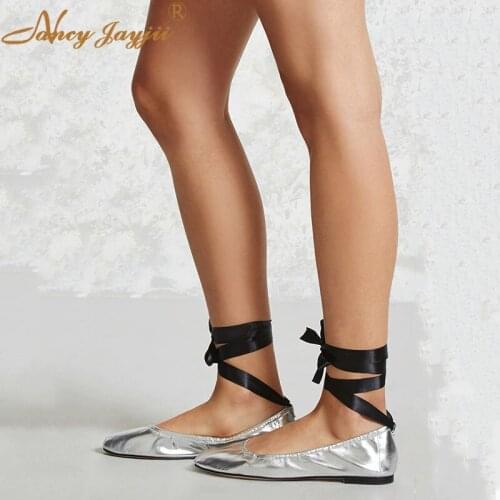 Women shoes Adult flats ladies Lace-Up Flock Ankle Strap Round Toe Solid Mature Spring/Autumn Classic Leisure 2019 Nancyjayjii