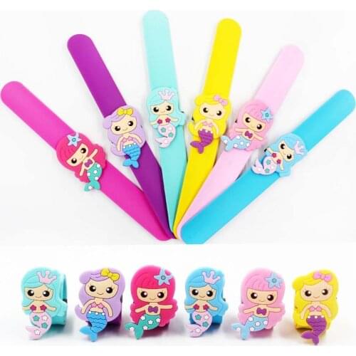 1pc Little Mermaid Party Favors Flexible Wrap Slap Bracelet Wristband Mermaid Bangle Girls Birthday Wedding Party Toys Kids Gift