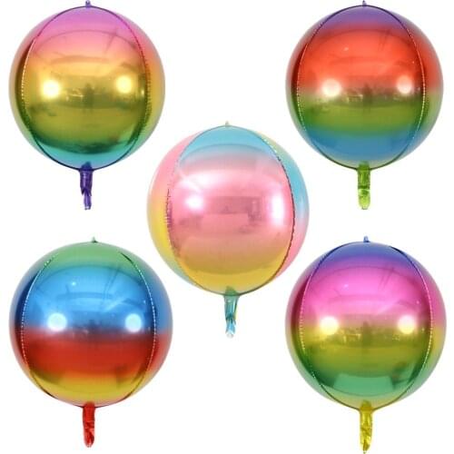 10pcs 22inch Gradient Color 4D Helium Balloon Birthday Wedding Party Decor Balloons Photo Props Kids Toys Baby Shower Supplies