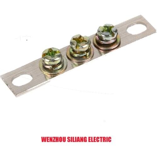 2*15mm 3P 3 Holes Neutral Ground Row Brass Connector Bar Terminal Block Protection Earth bar for distribution box