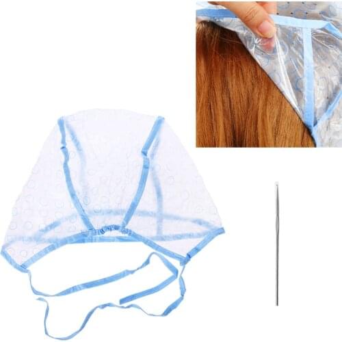 2pcs/set Hair Dyeing Cap + Hook Brush Coloring Highlighting Frosting Tipping Cover Protector Pro Hair Salon Care Styling Tools