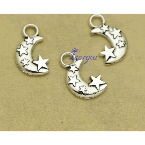 20pcs/lot--21x14mm, Antique silver plated moon charms,DIY supplies,Jewelry accessories