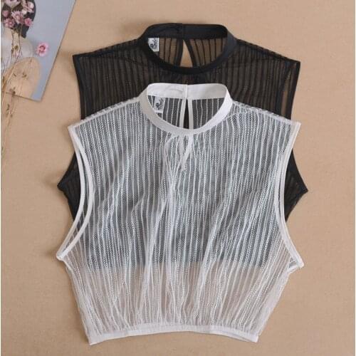 2021 Mesh Shirt Fake Collars Womens Half Shirt Blouse False Collar Vest Crop Tops Neckwear Shirt Detachable Collar Accessories