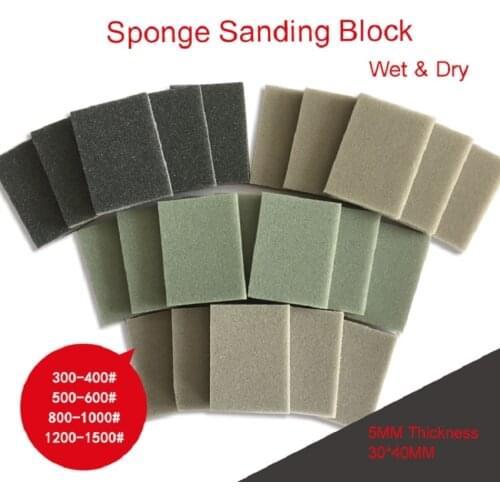 40pcs Sanding Sponge Abrasive Disc Sandpaper 30*40MM Wet & Dry 300-1500 Grit Polishing Grinding Tools