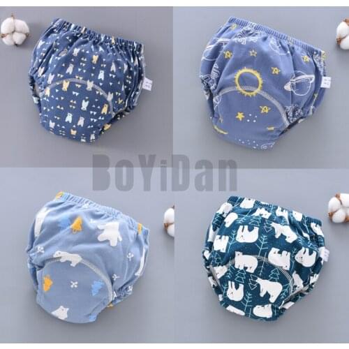6 Layers Waterproof Reusable Cotton Baby Training Pants Infant Shorts Underwear Cloth Baby Diaper Nappies Panties Nappy Changing