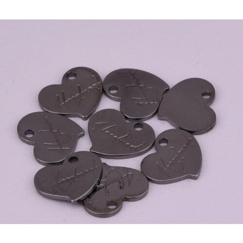 9.4 * 7.8mm love English alphabet pendant DIY peach heart pendant DIY handmade material pure copper accessories