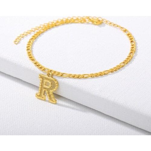 A-Z Intial Anklets Stainless steel Anklets Gold chain Fancy Jewelry for Women Men Gifts