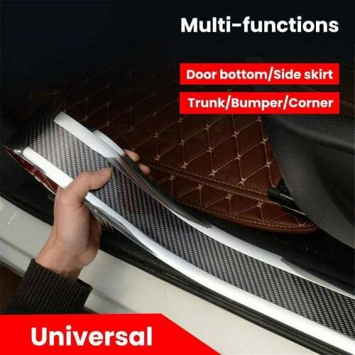Auto Bumper Strip Car Sticker Carbon Fiber Film High Glossy Wrap Film Anti-collision Door Sill Protector Car Styling Accessories