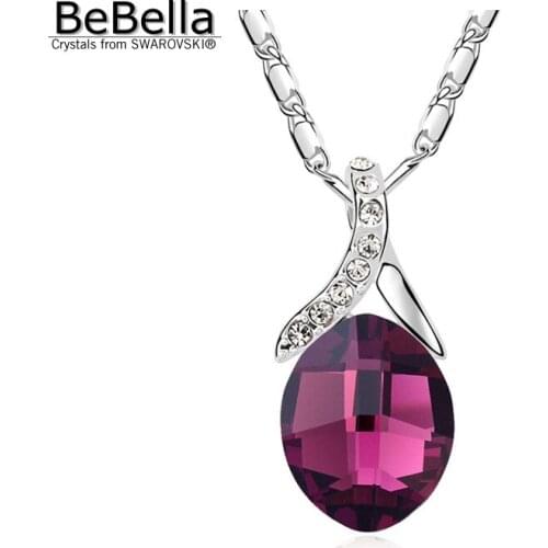 BeBella trendy purple crystal pendant Necklace made with Austrian Crystals from Swarovski for women gift