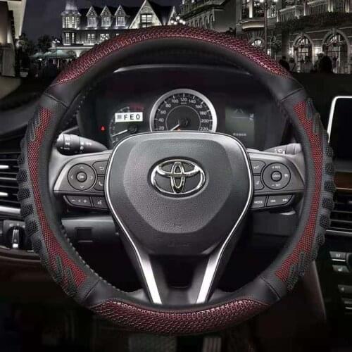 Car Steering-wheels Cover 37 38cm 15" for toyota camry corolla axio altis rav4 4Runner C-HR Fortuner Harrier Highlander Kluger