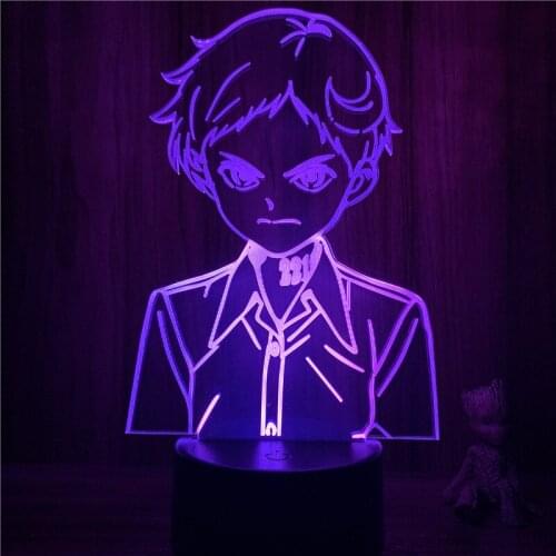 Anime The Promised Neverland Norman Angry Action Figure 3D Nightlight 7 Colors Touch Optical Illusion Table Lamp Gift Decor Mode
