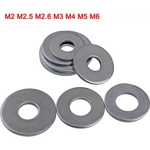 GB97 Carbon Steel Flat Washers White Zinc Plated Plain Gasket Flat Gasket Rings M2 M2.5 M2.6 M3 M4 M5 M6