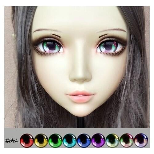 GL063) Sweet Girl Resin Half Head BJD Kigurumi Mask With Eyes Cosplay Anime Role Lolita Mask Crossdress Doll
