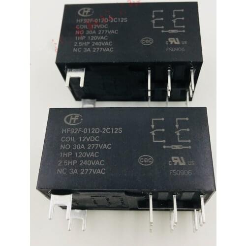 HF92F-012D-2C12S 12VDC 8pin 30A 277VAC relays new orginal