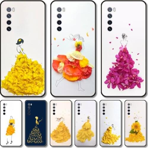 Ideal flowers girl Phone Case For Huawei Nova 2 3 4 5 6 7 8 SE i E Pro Lite black cell shell