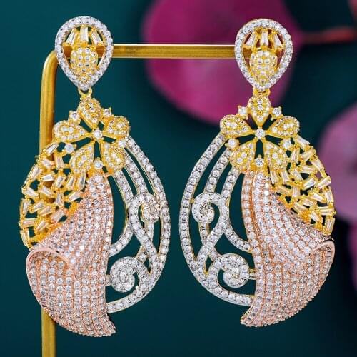 Jimbora Be Original Luxury Gorgeous Big Pendant Earrings Jewelry For Women Bridal Wedding Party Show Girl Daily Accessoriess