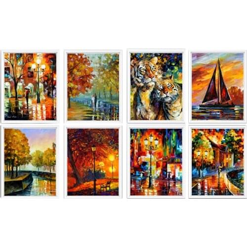 Oil Painting Collection Classic Artist Wall Colorful Art House Decoration Room Decoration Art,8 x 10 Inches,Set of 8 Pieces