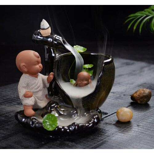 Ceramic Waterfall Backflow Aromatherapy Burner Sima Guang Smash Tank Censer Home Decoration Tea Ceremony Ornaments