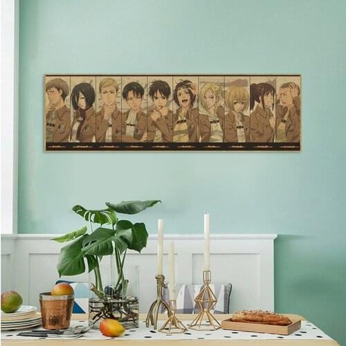 Anime Attack on Titan Character Collection Poster Classic Cartoon Anime Kraft Paper Wall Sticker Room Decoration Wallpaper