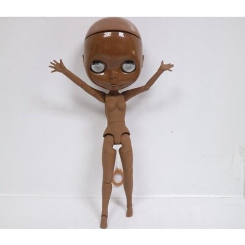 Free shipping articulated body Blyth doll,super black doll