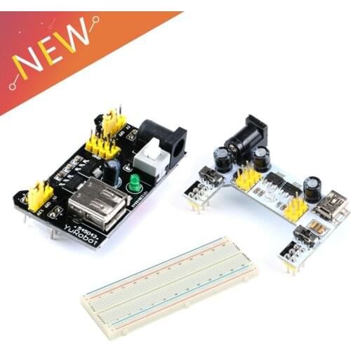 3.3V/5V MB102 Breadboard power module+MB-102 830 points Solderless Prototype Bread board kit +65 Flexible jumper wires