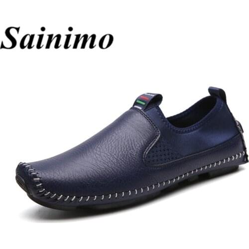 Fashion Brand Men Peas Shoes Soft Moccasins Loafers Flats Driving Casual Shoes men Sneakers chaussure homme Large size#38-47