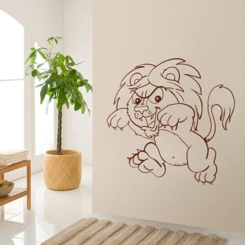 Cartoon Lion Wall Stickers Home Decoration For Living Room Bedroom Porch Kitchen Wallpaper Waterpoof Peel & Stick PVC Art Decals