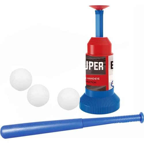 Foot-On & Push Baseball Toy Ball Machine Set Baseball Launcher Plastic Ball Outdoor Sports Fitness Baseball Training Toys