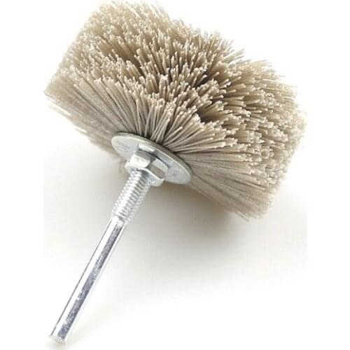 New 4pcs/lot 85mm Drill Abrasive Wire Grinding Wheel Nylon Bristle Polishing Brush for Wood Furniture Mahogany Finish