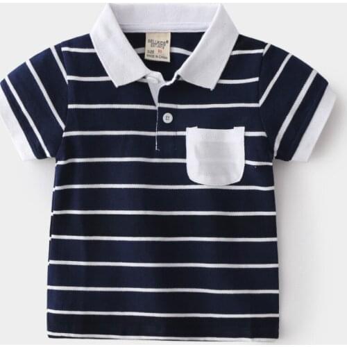 New Baby Boy polo Shirts Kids Boys Cotton Short Sleeve Sports Shirt Fashion Striped Boy Girl Tops Children Clothes For Summer