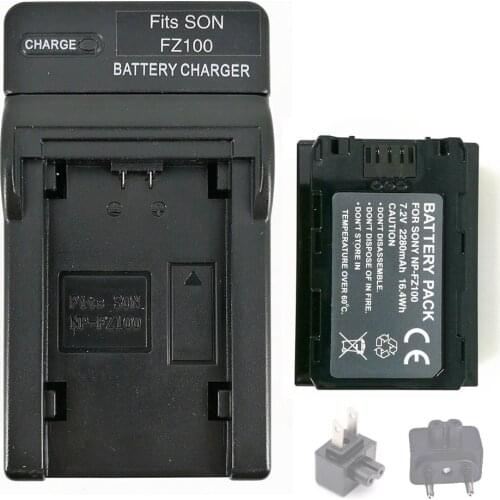NP-FZ100 NP FZ100 Camera Battery + Wall Charger for Sony A9 / A7R III / A7 III / ILCE-9 ILCE9 ILCE-7RM3 ILCE-7M3 Mark III NPF100