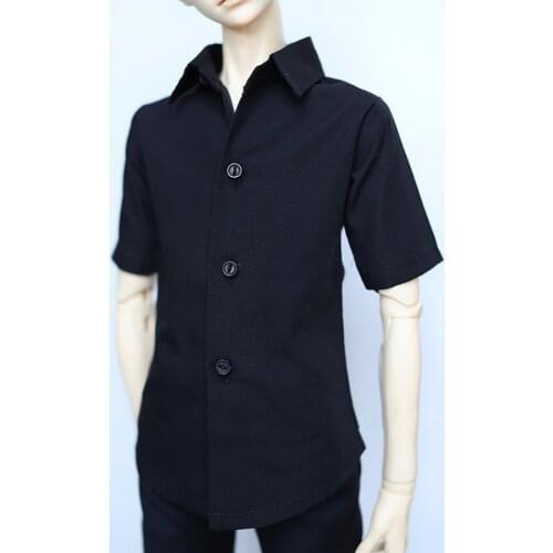 BJD doll clothes suitable for 1/3 1/4 Uncle size classic style short sleeve black shirt top coat doll accessories